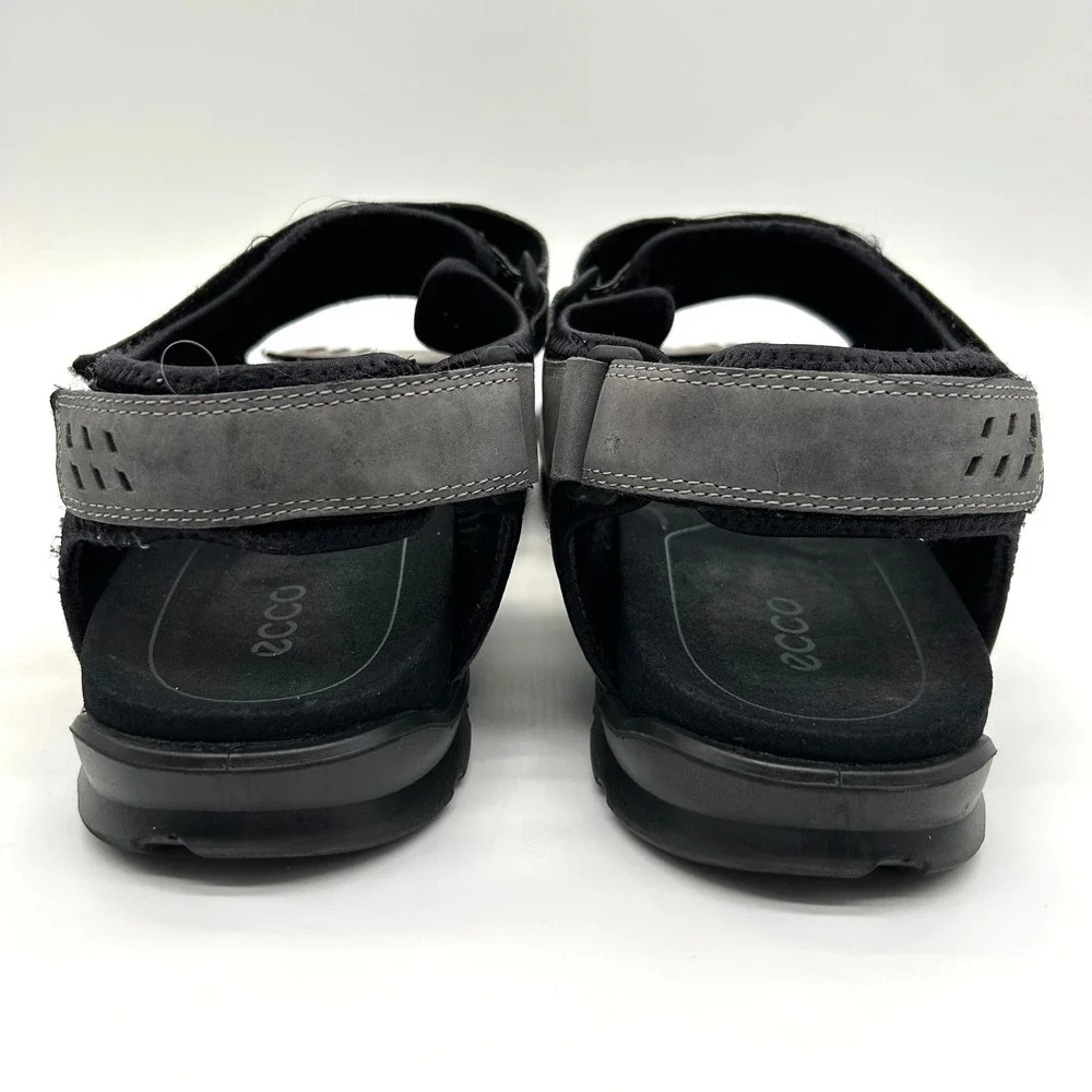 ECCO Yucatan Sport Sandals Mens 46 Grey Nubuck Adjustable Hiking Outdoor 3211